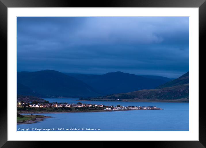 Ullapool at night, Highlands, Scotland Framed Mounted Print by Delphimages Art