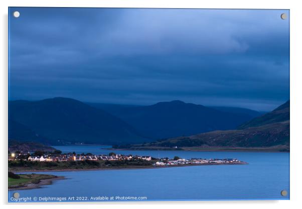 Ullapool at night, Highlands, Scotland Acrylic by Delphimages Art