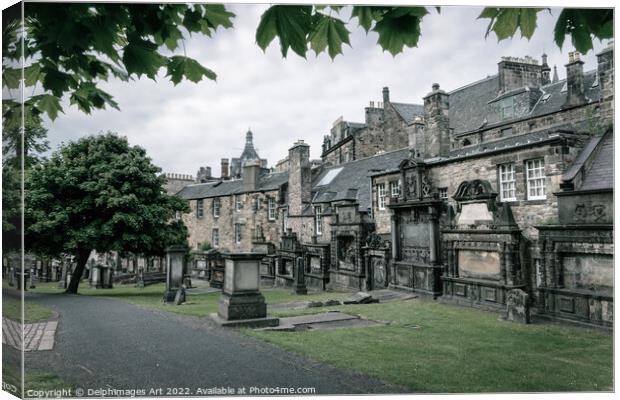 Greyfriars Kirkyard in Edinburgh, Scotland Canvas Print by Delphimages Art