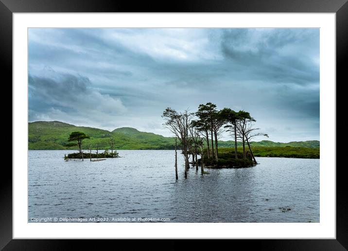 Loch Assynt in Scottish Highlands, Scotland Framed Mounted Print by Delphimages Art