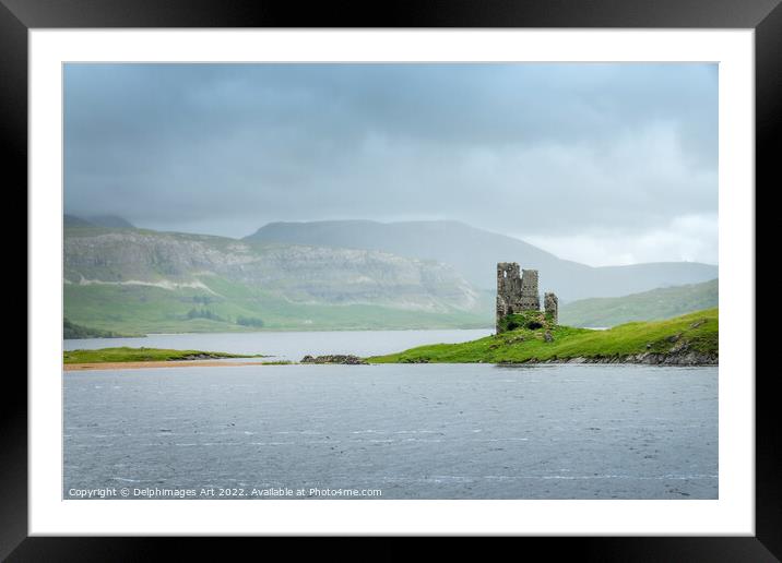 Ruins of Ardvreck castle, Scottish Highlands Framed Mounted Print by Delphimages Art