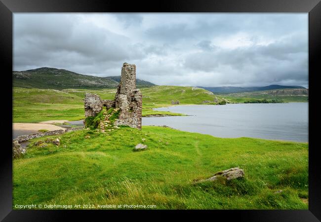 Ardvreck castle, Scottish Highlands, Scotland Framed Print by Delphimages Art