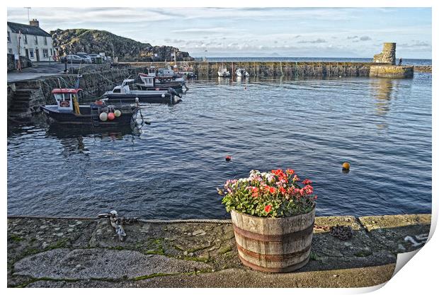The tranquility of Dunure harbour Print by Allan Durward Photography