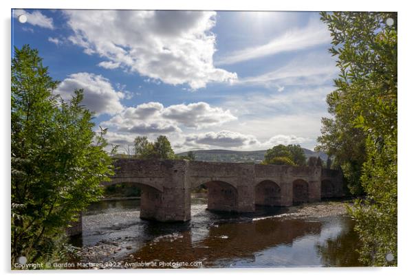 Crickhowell Bridge over the River Usk Acrylic by Gordon Maclaren