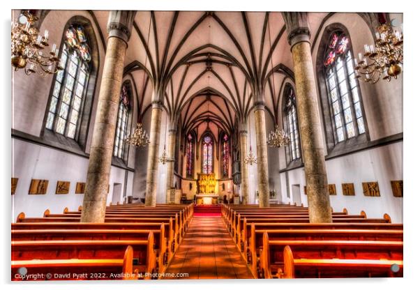 Vaduz Cathedral Liechtenstein  Acrylic by David Pyatt