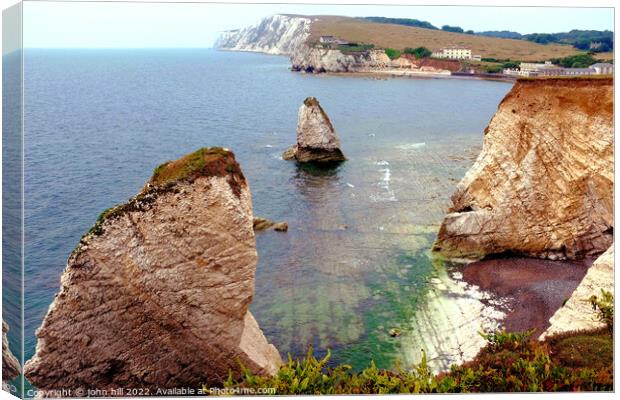 Freshwater Bay, Isle of Wight. Canvas Print by john hill