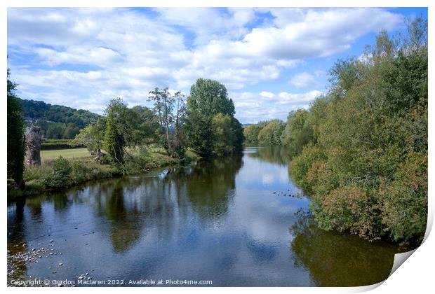 The River Usk as it passes through Crickhowell  Print by Gordon Maclaren