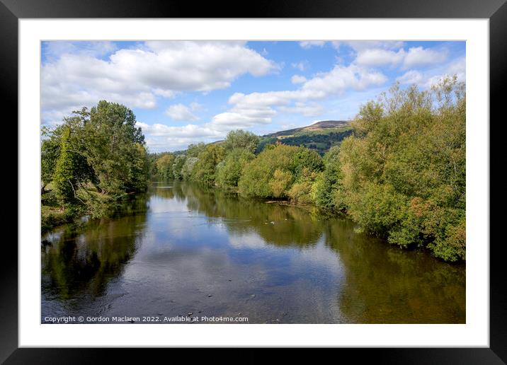 The River Usk as it passes through Crickhowell  Framed Mounted Print by Gordon Maclaren