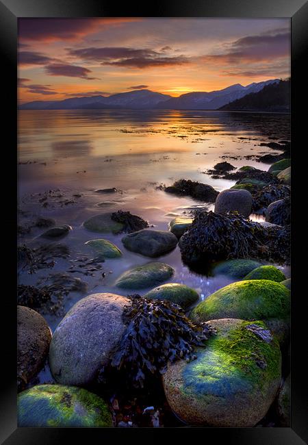 Sunset On Loch Linnhe, Scotland Framed Print by Richard Nicholls