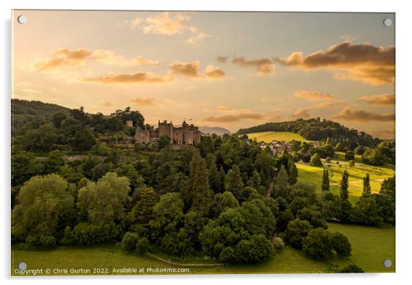 Dunster Castle Acrylic by Chris Gurton