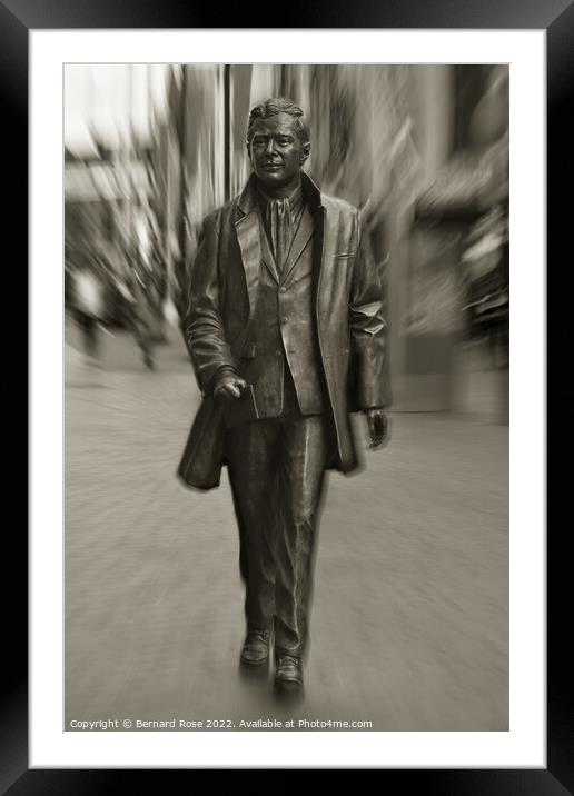 Brian Epstein Statue in Liverpool Framed Mounted Print by Bernard Rose Photography