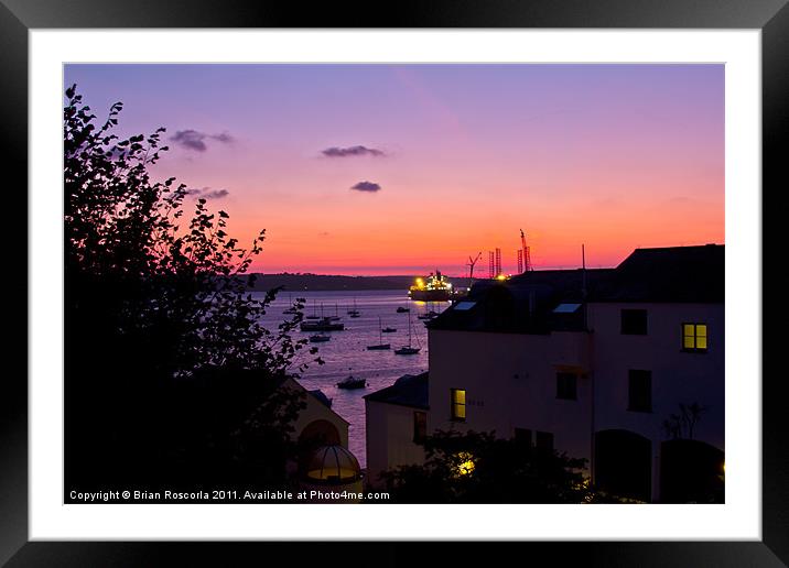 Sunrise Falmouth Docks Framed Mounted Print by Brian Roscorla