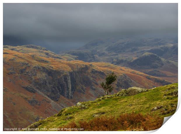 Above the Eskdale Valley Print by Alan Dunnett