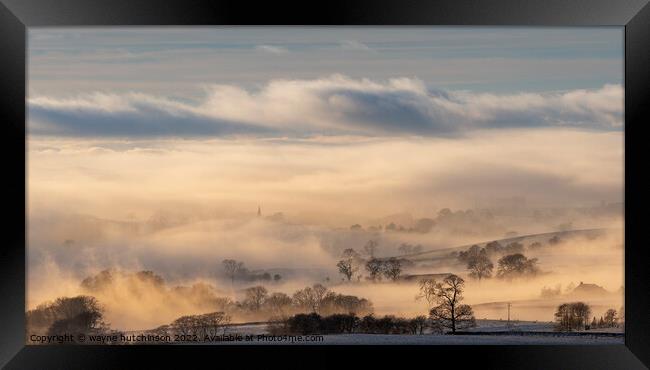 Cloud Inversion over the Lune Valley. Framed Print by wayne hutchinson