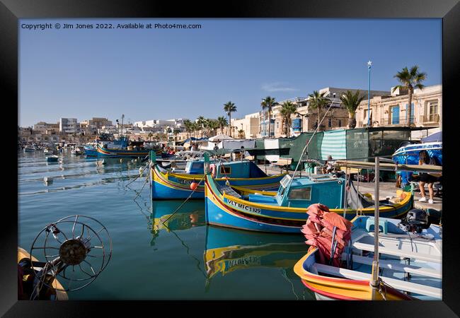 Marsaxlokk Fishing Village, Malta Framed Print by Jim Jones