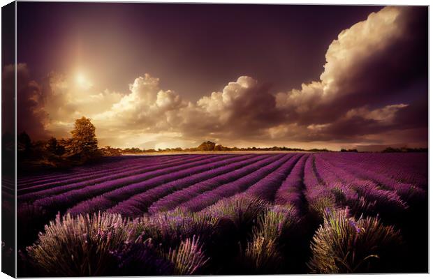 Purple Fields of Lavender Canvas Print by Picture Wizard