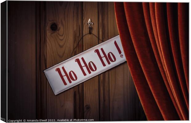 Christmas Sign HoHoHo Canvas Print by Amanda Elwell