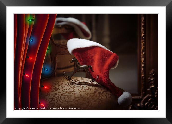 Christmas Holiday Scene Framed Mounted Print by Amanda Elwell