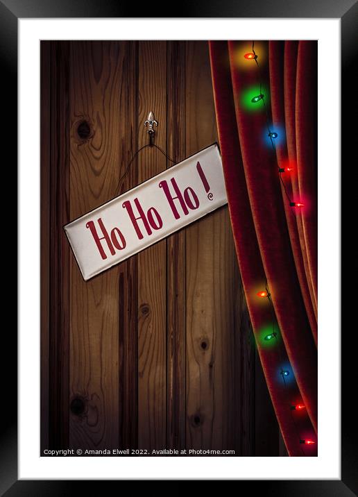 Christmas Holiday Sign Framed Mounted Print by Amanda Elwell