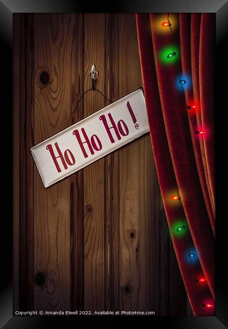 Christmas Holiday Sign Framed Print by Amanda Elwell