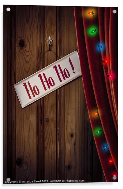 Christmas Holiday Sign Acrylic by Amanda Elwell