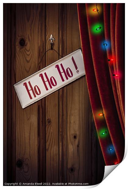 Christmas Holiday Sign Print by Amanda Elwell