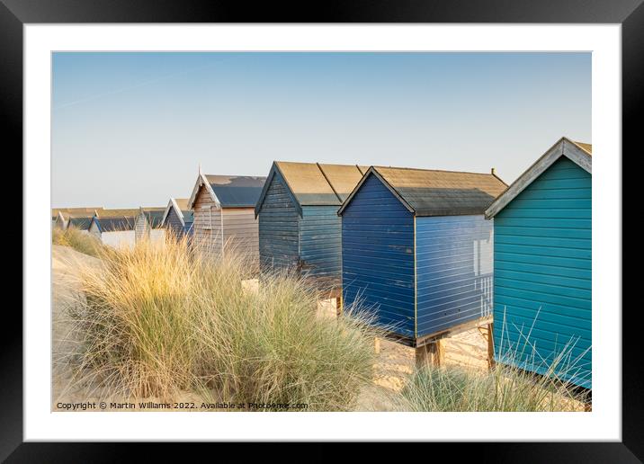 Beach huts at Wells-Next-the-Sea Framed Mounted Print by Martin Williams