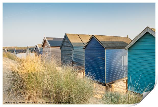 Beach huts at Wells-Next-the-Sea Print by Martin Williams