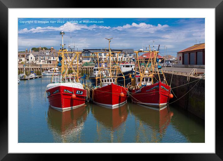 Fishing boats, Arbroath harbour Framed Mounted Print by Douglas Kerr