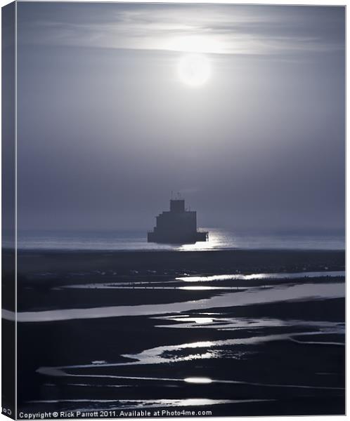 Haile Sands Fort Humberston Moonlight Canvas Print by Rick Parrott