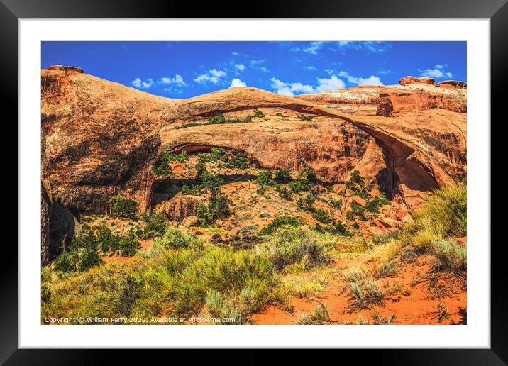 Landscape Arch Devils Garden Arches National Park Moab Utah Framed Mounted Print by William Perry