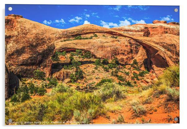 Landscape Arch Devils Garden Arches National Park Moab Utah Acrylic by William Perry