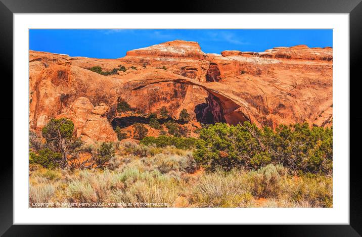 Colorful Landscape Arch Devils Garden Arches National Park Moab  Framed Mounted Print by William Perry