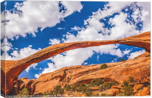 Landscape Arch Devils Garden Arches National Park Moab Utah  Canvas Print by William Perry