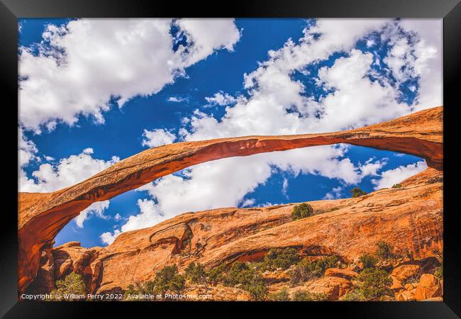 Landscape Arch Devils Garden Arches National Park Moab Utah  Framed Print by William Perry
