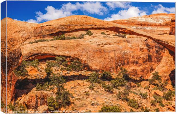 Landscape Arch Devils Garden Arches National Park Moab Utah  Canvas Print by William Perry