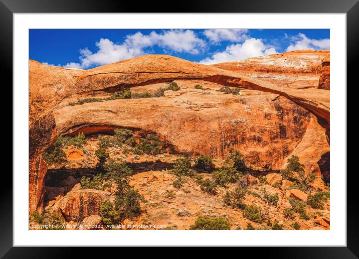Landscape Arch Devils Garden Arches National Park Moab Utah  Framed Mounted Print by William Perry