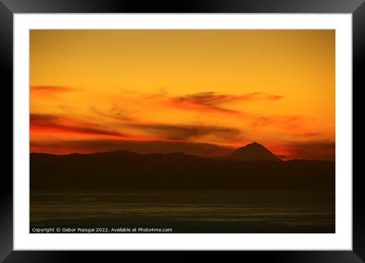 Sunset over Pico, Azores Framed Mounted Print by Gabor Pozsgai