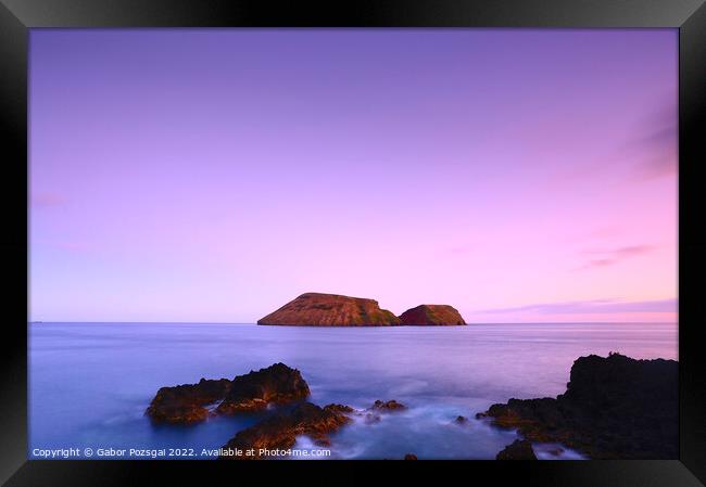 Sunset on Terceira, Azores Framed Print by Gabor Pozsgai