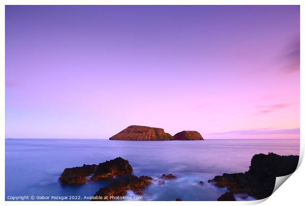 Sunset on Terceira, Azores Print by Gabor Pozsgai