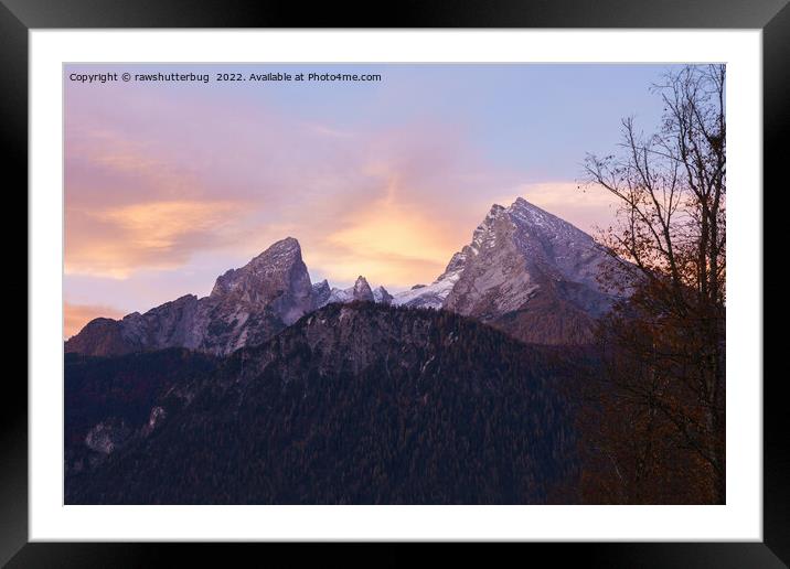 Watzmann Mountain At Sunrise Framed Mounted Print by rawshutterbug 