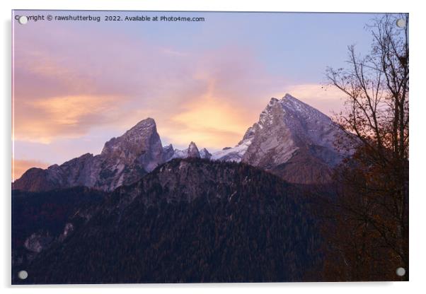 Watzmann Mountain At Sunrise Acrylic by rawshutterbug 