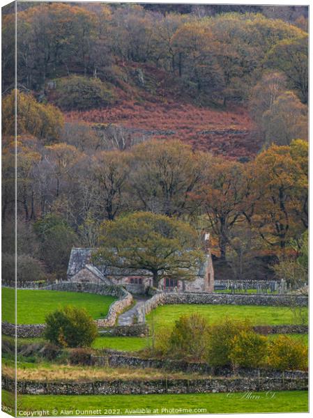 St Catherines Church, Eskdale Canvas Print by Alan Dunnett