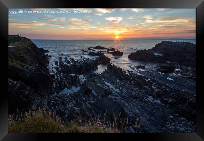 Majestic Sunset over the Atlantic Framed Print by Derek Daniel