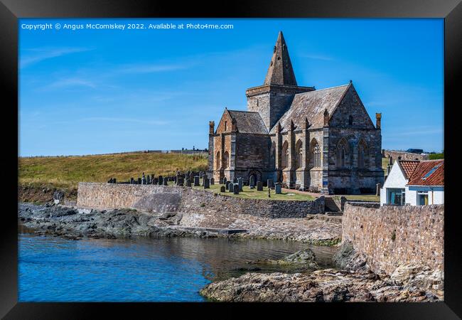 St Monans Auld Kirk in East Neuk of Fife, Scotland Framed Print by Angus McComiskey