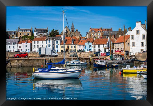 Colourful Boats in St Monans harbour Framed Print by Angus McComiskey