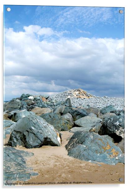 Sand, Rocks and Sky Acrylic by Alexandra Lavizzari