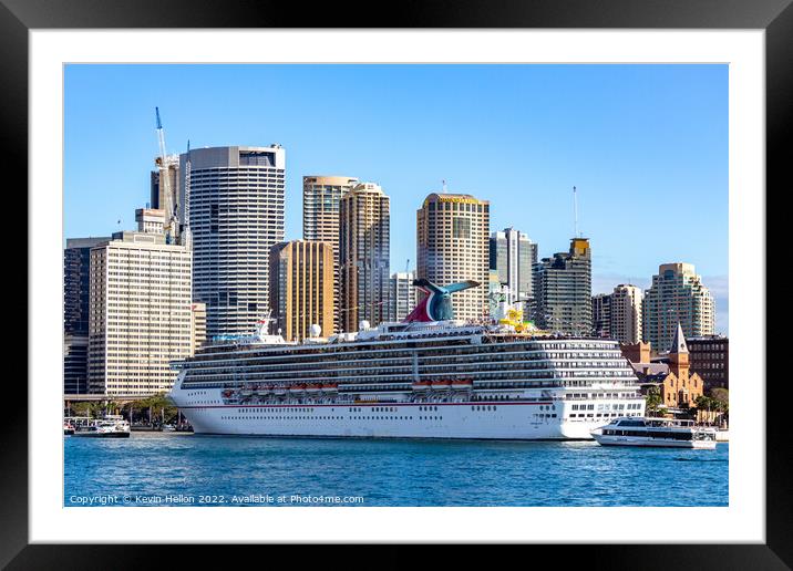 Cruise ship Carnival Spirit moored at Circular Quay  Framed Mounted Print by Kevin Hellon