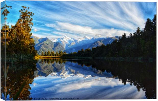 Lake Matheson, New Zealand Canvas Print by GEORGIA ROSE