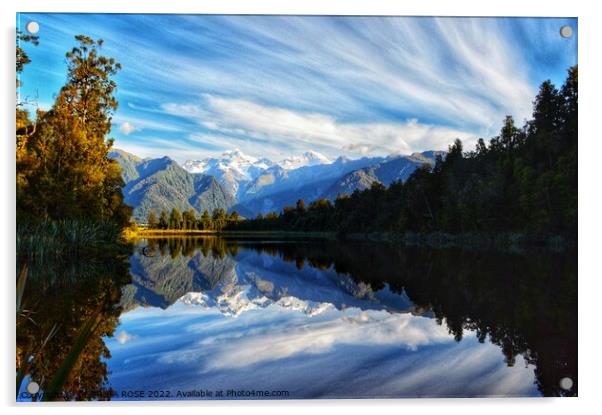 Lake Matheson, New Zealand Acrylic by GEORGIA ROSE